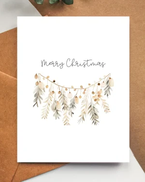 Boho Christmas Card - Garland