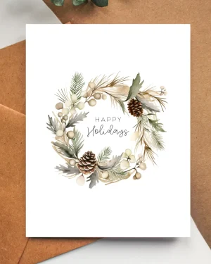 Boho Holiday Card - Wreath
